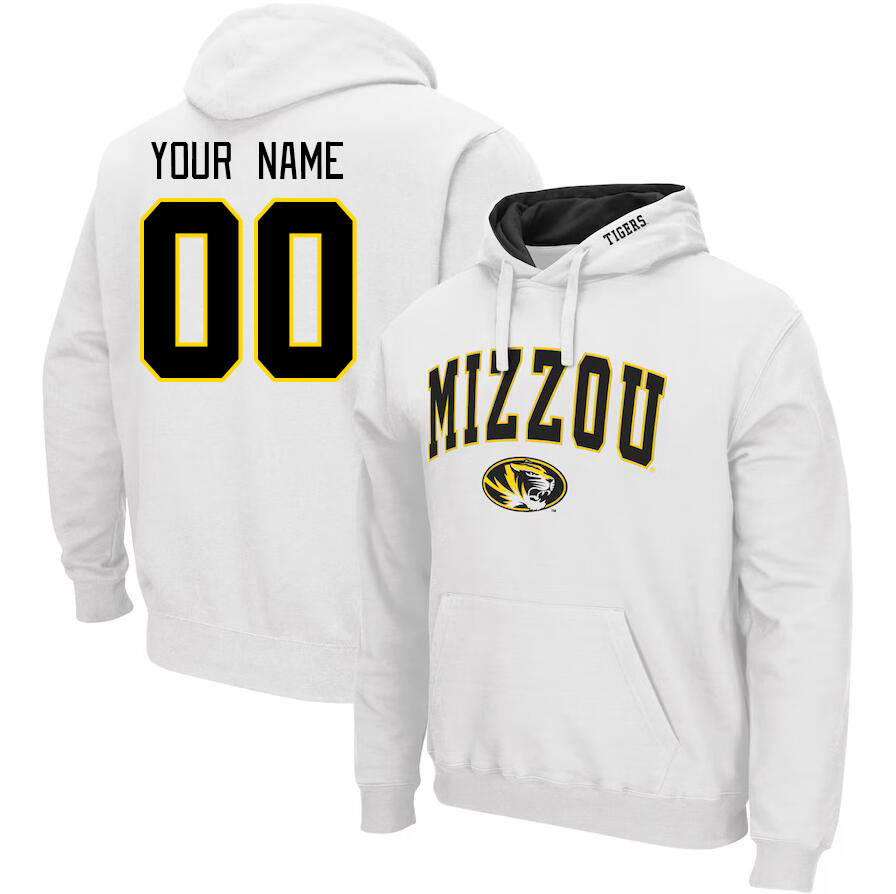 Custom Missouri Tigers Name And Number College Hoodie-White - Click Image to Close